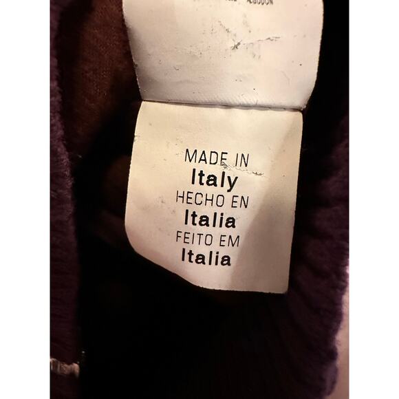 Moschino Jeans Maroon Denim Women's Ribbed Zip Up Embroidered Bomber Jacket 8 - Picture 8 of 15